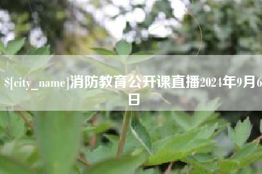 抚州消防教育公开课直播2024年9月6日