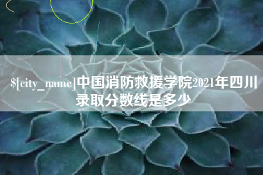 抚州中国消防救援学院2021年四川录取分数线是多少