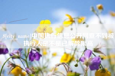 抚州中国执行信息公开网查不到被执行人是不是已解除限高