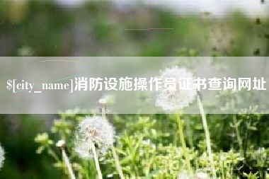抚州消防设施操作员证书查询网址