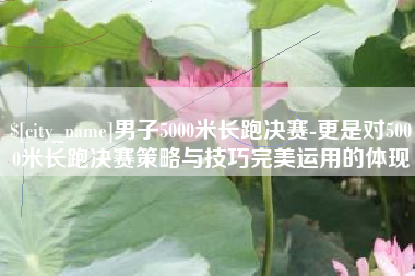 抚州男子5000米长跑决赛-更是对5000米长跑决赛策略与技巧完美运用的体现