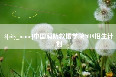 抚州中国消防救援学院2019招生计划