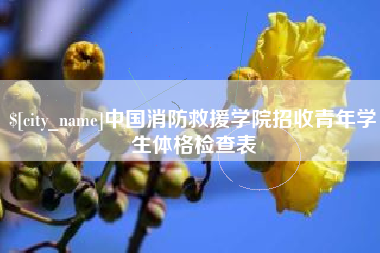 抚州中国消防救援学院招收青年学生体格检查表